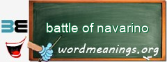 WordMeaning blackboard for battle of navarino